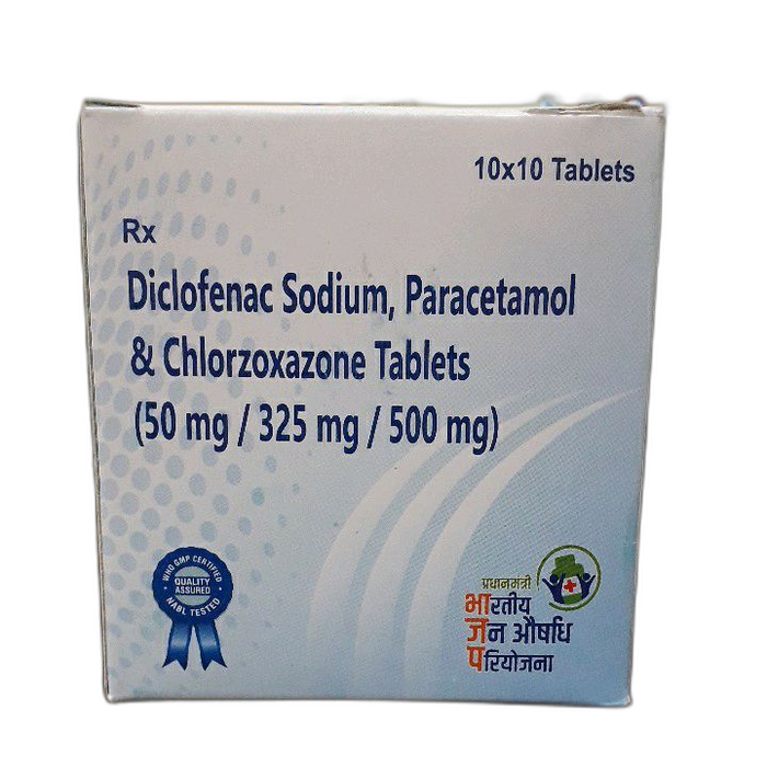 Paracetamol (325mg), Diclofenac (50mg), Chlorzoxazone (500mg) Tablet (6)