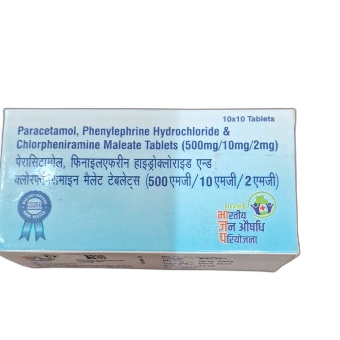 Paracetamol (500mg), Phenylephrine (10mg), Chlorpheniramine Maleate (2mg) Tablet (1753)